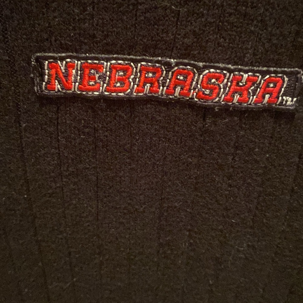 Black Sleeveless Knit Vest with Red Nebraska Logo - Picture 2 of 3